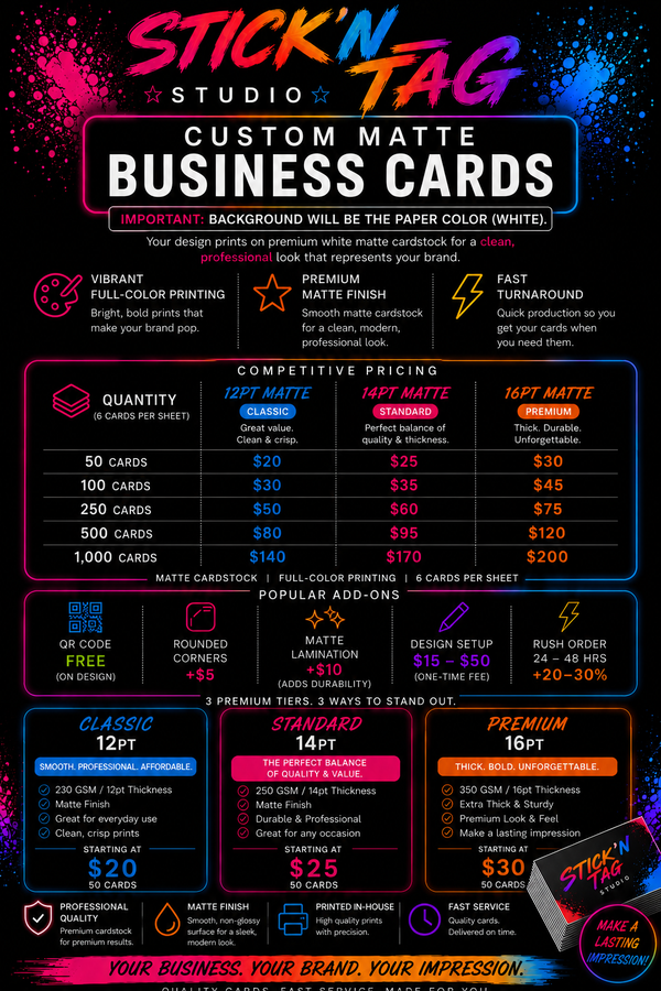 Custom Matte Business Cards