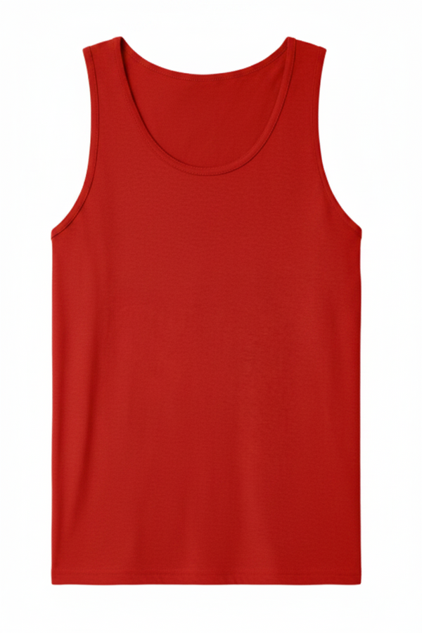 Red tank top on a white background