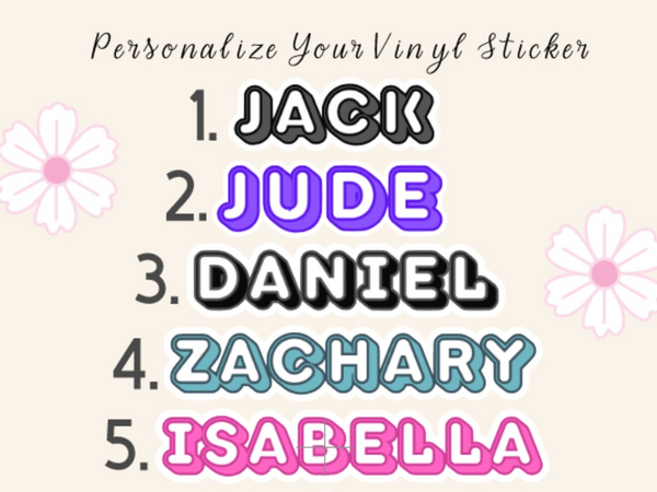 Custom Waterproof Name Decal, Matte Vinyl Sticker