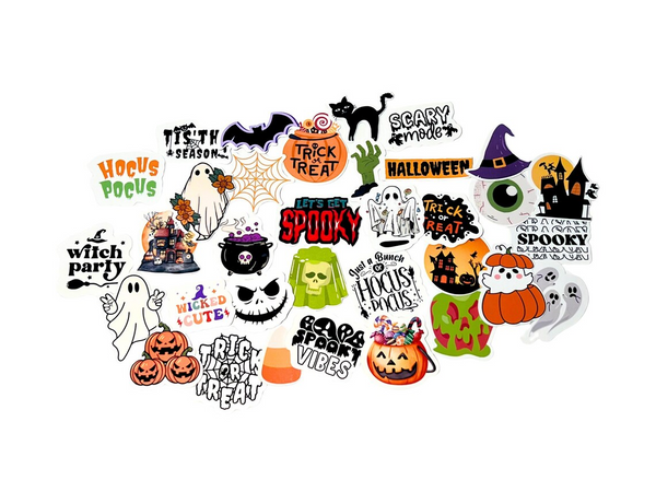 Halloween Vinyl Sticker Pack | Spooky Decals, Ghosts, Pumpkins (35 Piece)
