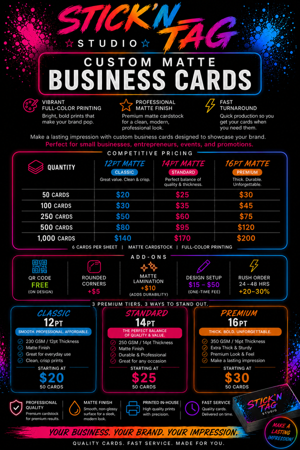 Custom Matte Business Cards