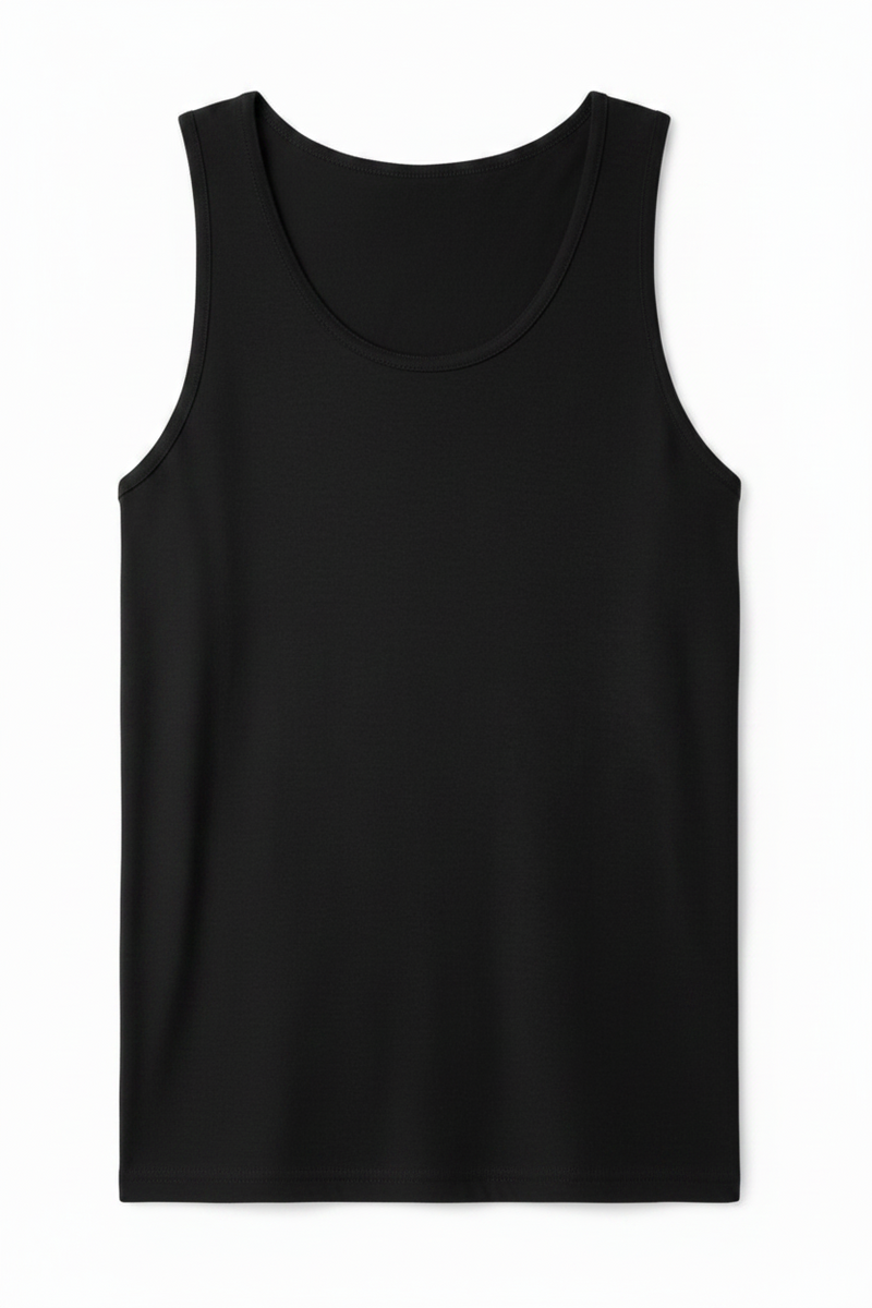 Black tank top on a white background