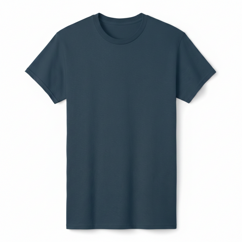 Plain blue t-shirt on a white background