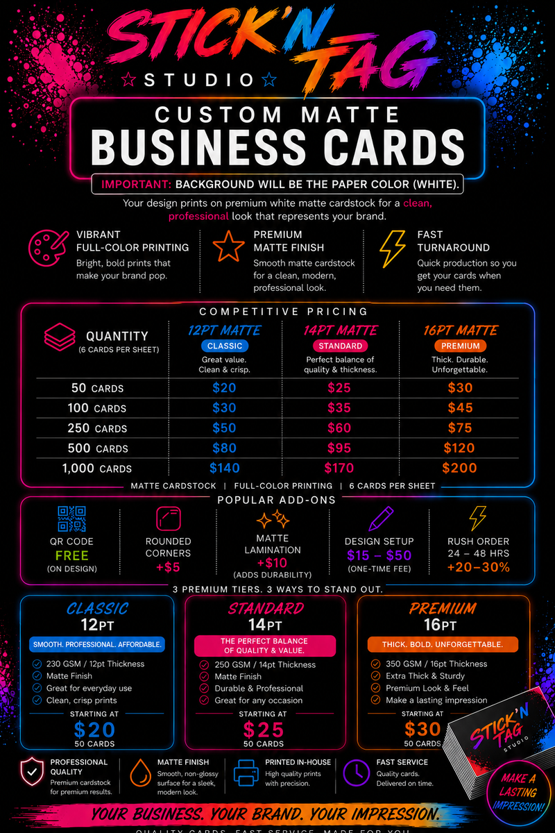 Custom Matte Business Cards