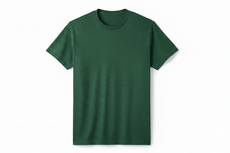 Green t-shirt on a white background