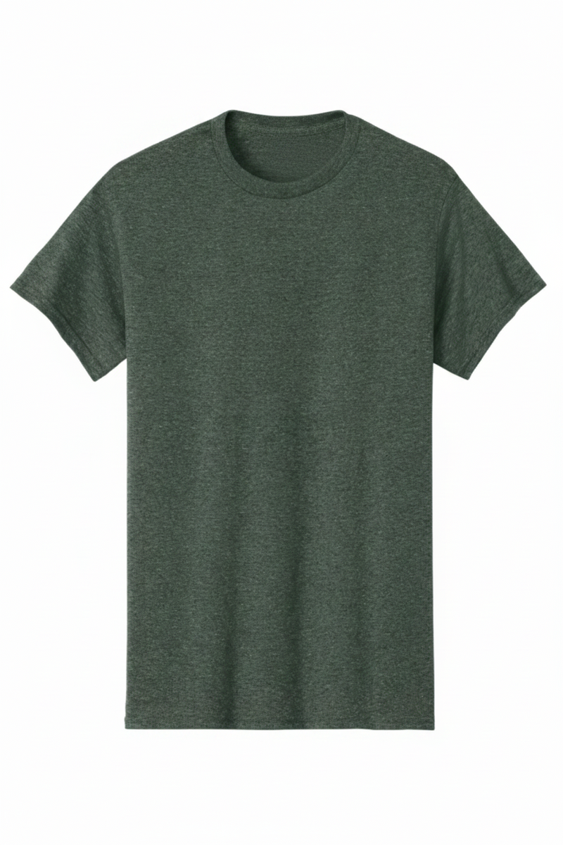 Plain green t-shirt on a white background