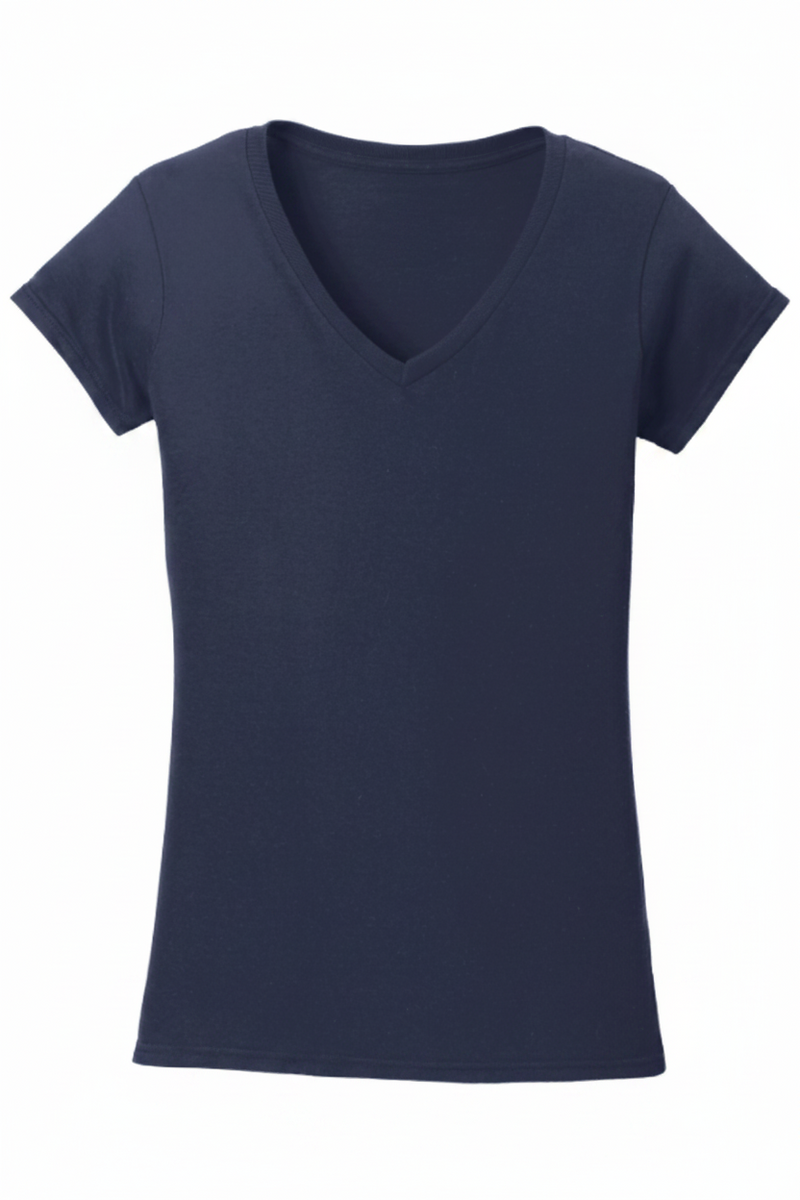 Navy blue t-shirt on a white background