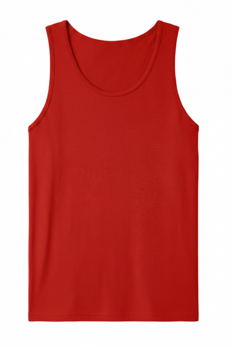 Red tank top on a white background