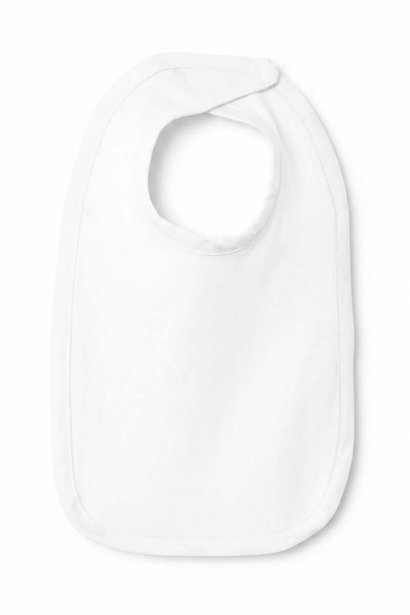 White baby bib on a white background