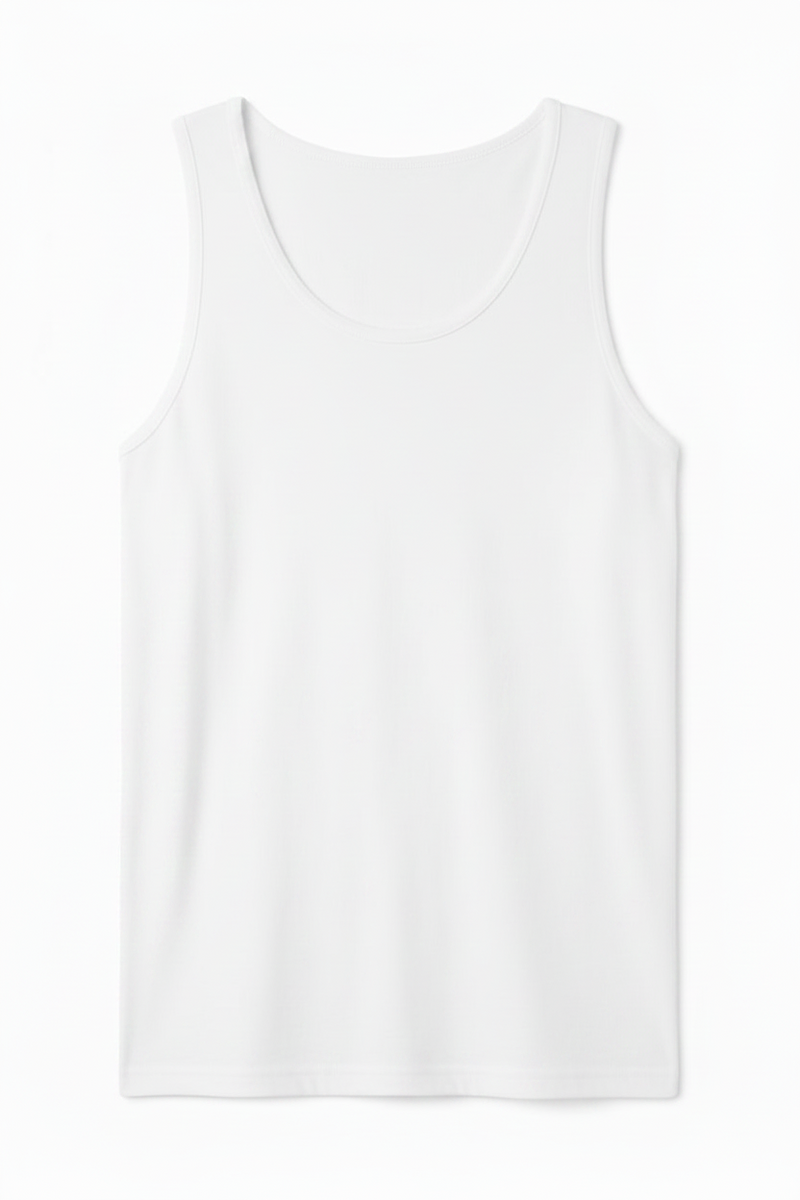 White tank top on a white background