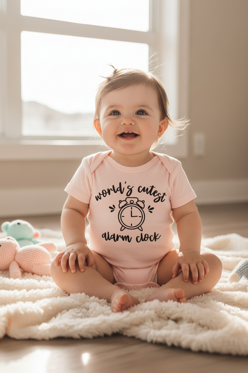 Baby Onesie - World's Cutest Alarm Clock