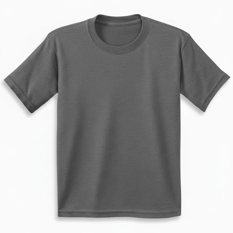 Charcoal t-shirt on a white background