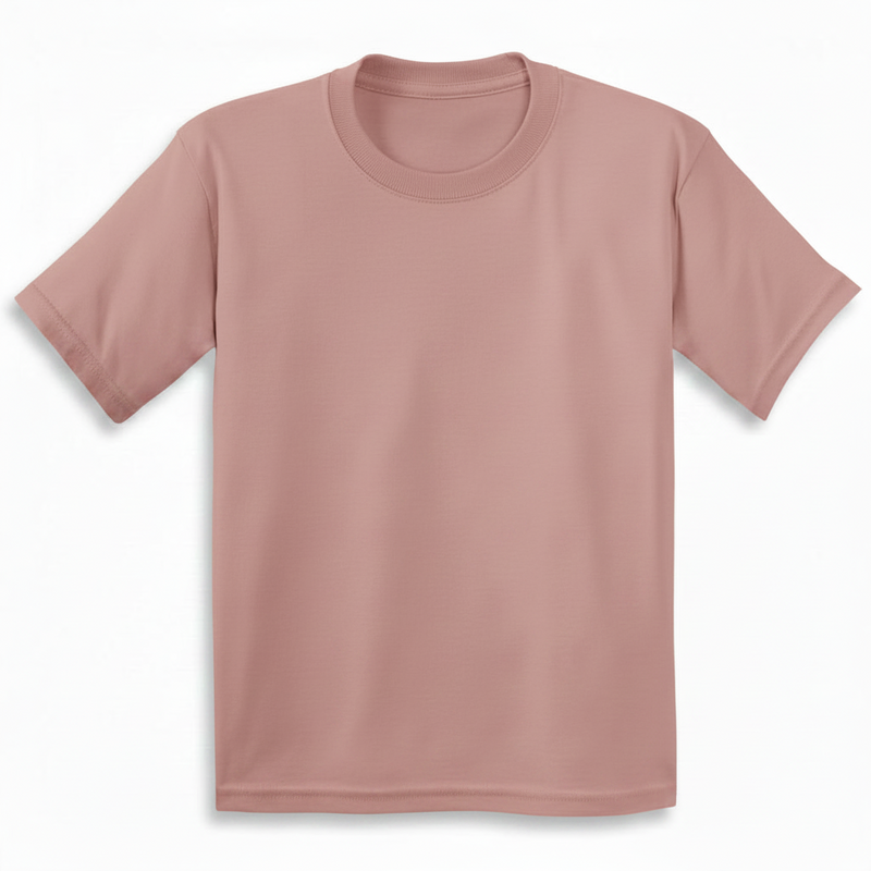 Dusty Rose t-shirt on a white background