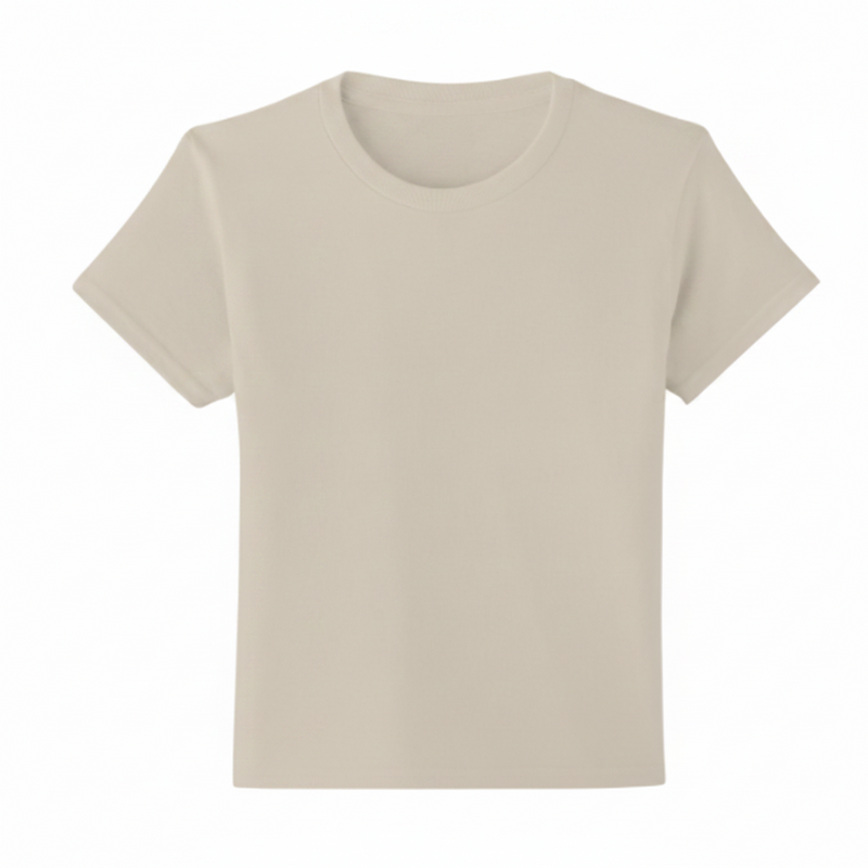 Beige t-shirt on a white background