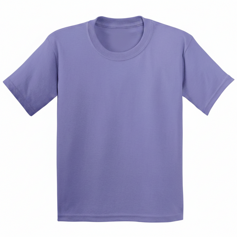 Purple t-shirt on a white background
