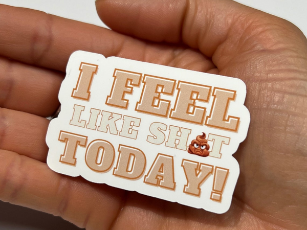Feel Like Shit Today Waterproof Vinyl Sticker, Funny Swear Sticker