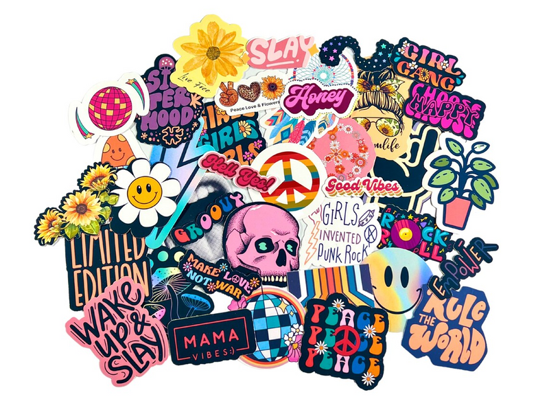 Aesthetic Stickers 38 Pack | Pink Girly Waterproof Decals