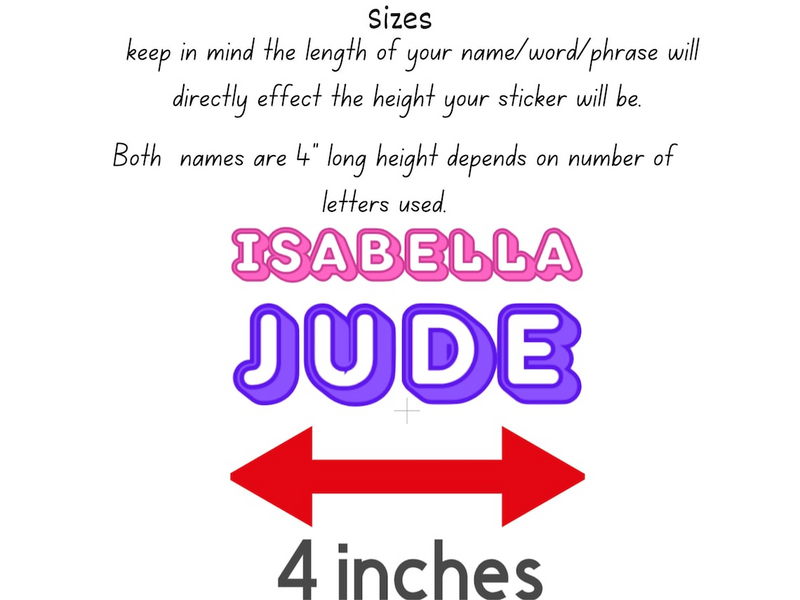 Custom Waterproof Name Decal, Matte Vinyl Sticker
