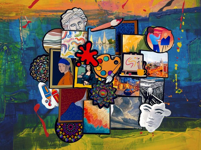 Art Icon Vinyl Stickers, Mixed Colors, Scrapbooking, Laptops (24 Pack)