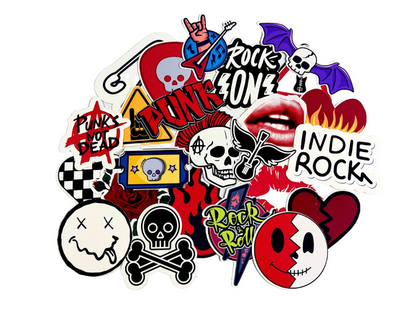 24 Pack Rock Music Stickers, Matte Finish, Waterproof Vinyl Decals