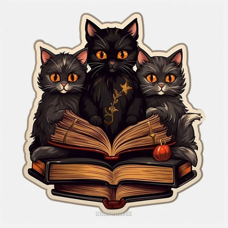 Cat Lover Vinyl Stickers, Book Decals, Waterproof Glossy Finish