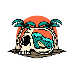 25 Pack Summer Skeleton Vinyl Stickers, Waterproof Matte Decals