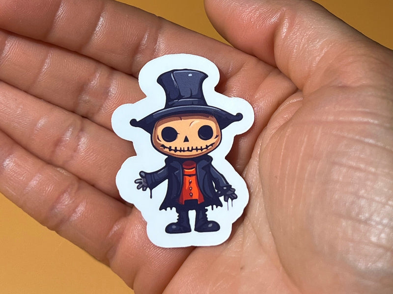 Skeleton Halloween Planner Stickers, Waterproof Glossy Vinyl, Autumn Theme (10 Pack)