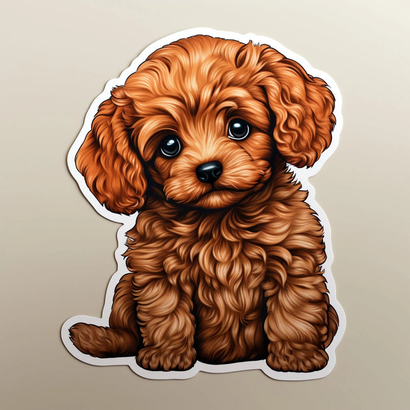 Cute Puppy Stickers, Waterproof Vinyl Decals, Pet Lover Gift, 8 Pack