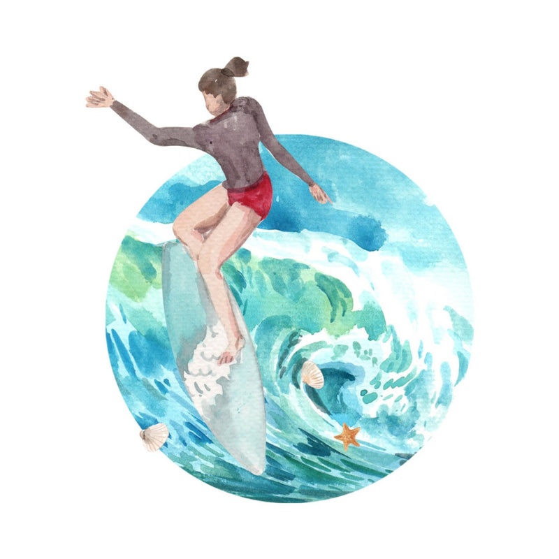 48 Tropical Surfing Stickers, Matte Finish, Waterproof