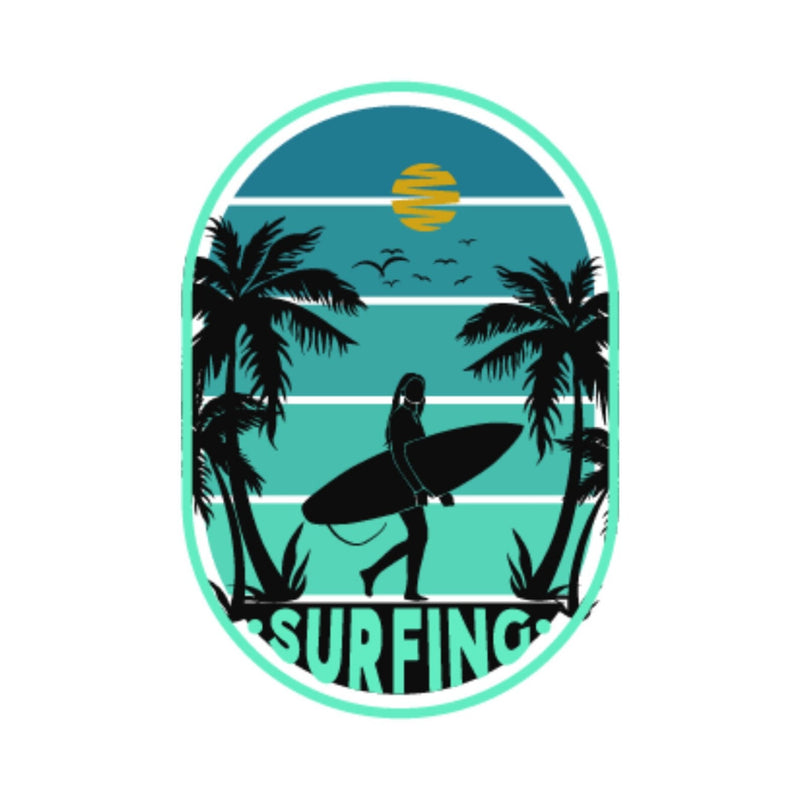 48 Tropical Surfing Stickers, Matte Finish, Waterproof