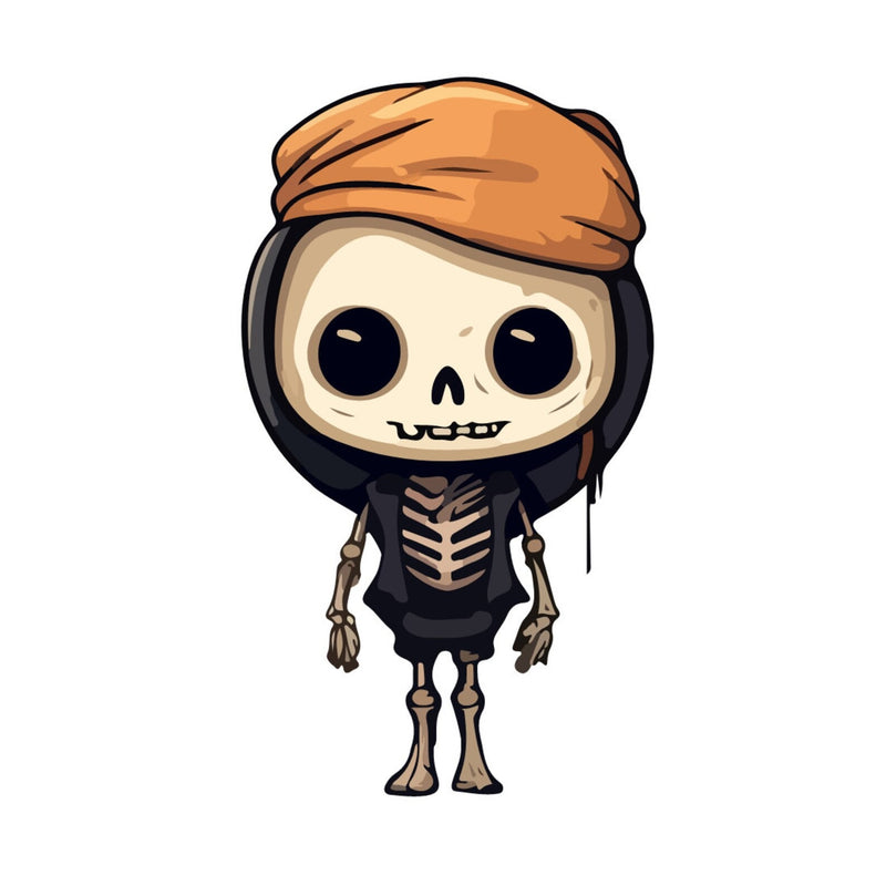 Skeleton Halloween Planner Stickers, Waterproof Glossy Vinyl, Autumn Theme (10 Pack)